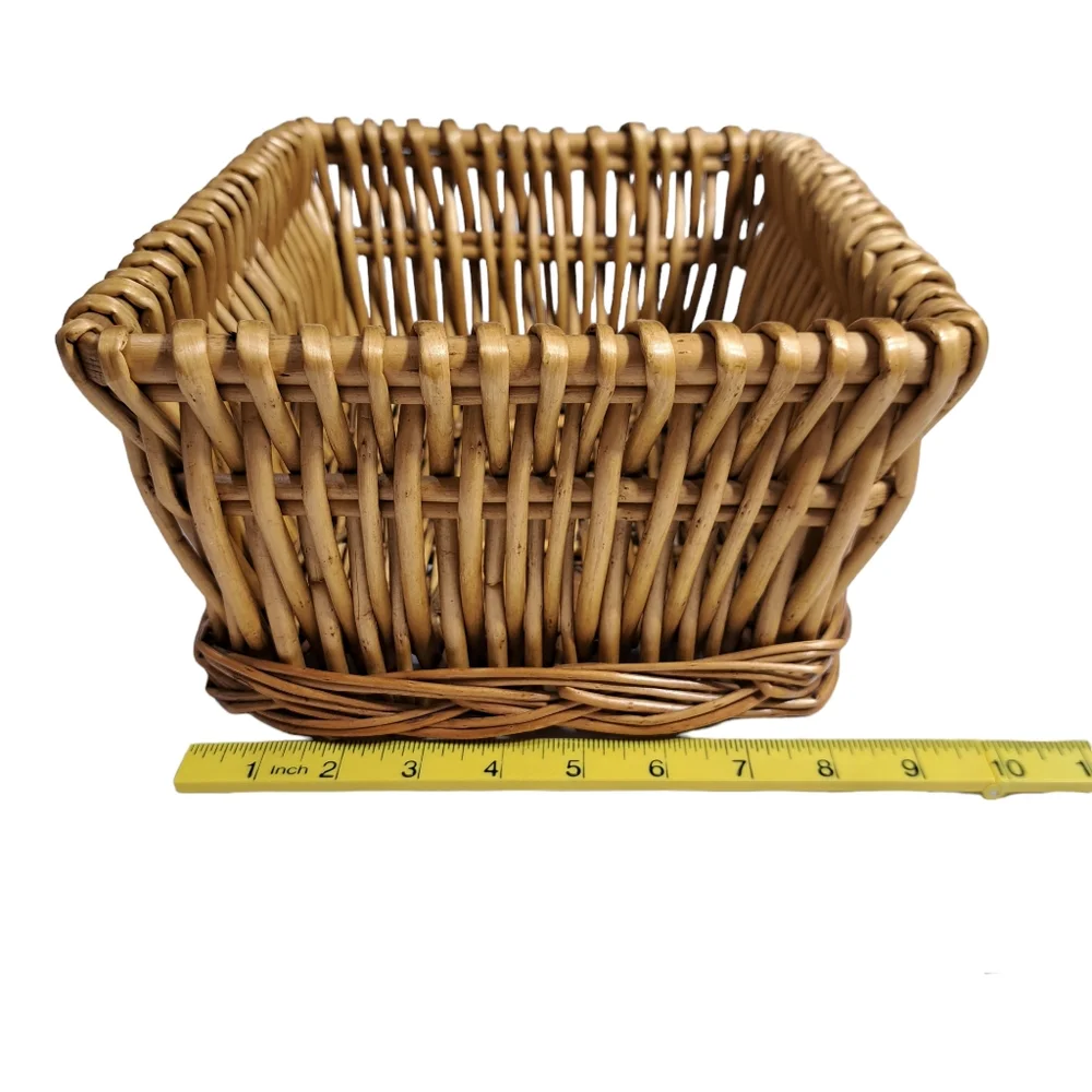 Wooven Rectangular Basket Brown Storage, Decorative, Fruit 9.5 ×‎ 8 ×6